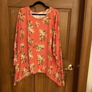 Bobbie Brooks Coral Floral Blouse